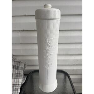 Vintage Breamco Plastic Blow Mold Toilet Paper Roll Holder MCM Rose Floral